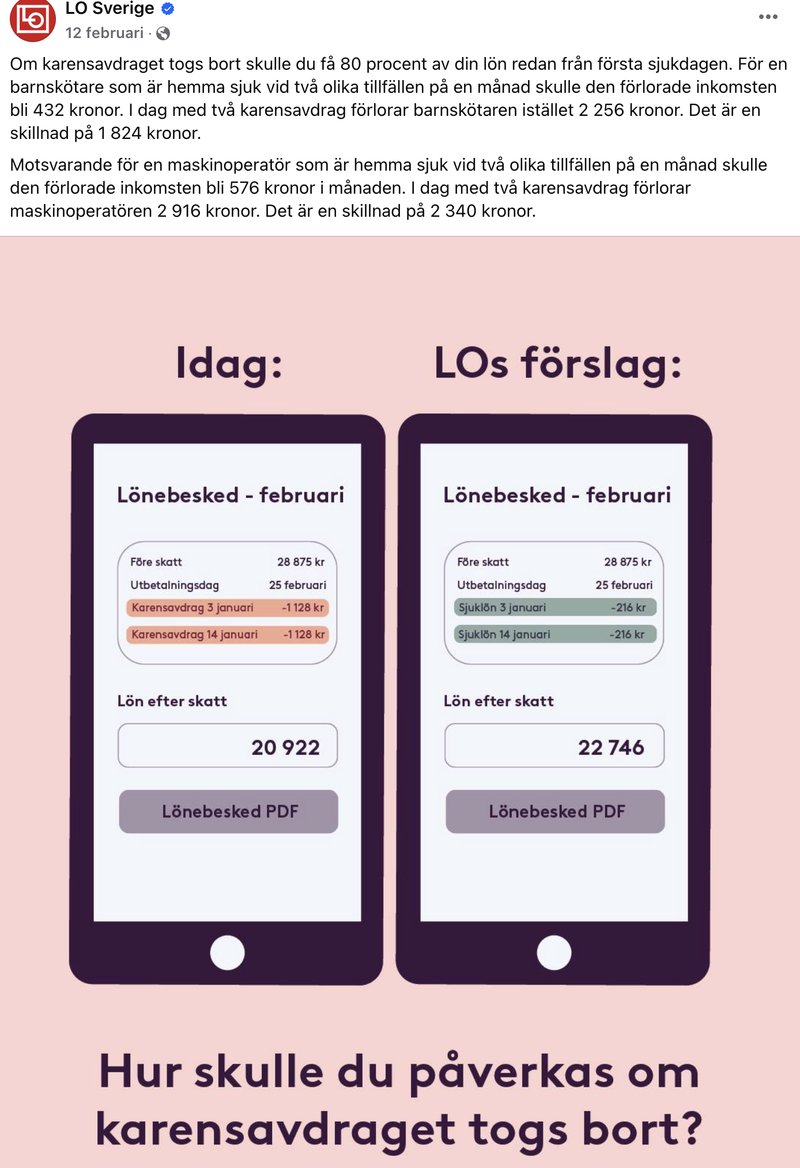 Foto: Skärmavbild Facebook/LO